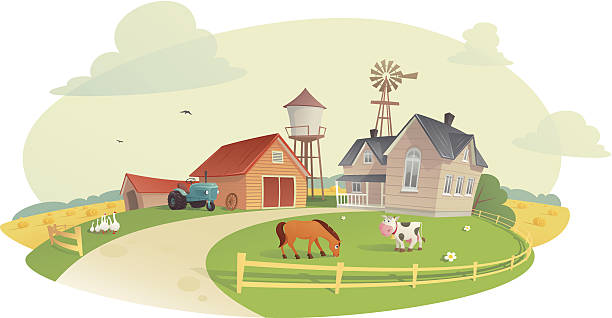 bildbanksillustrationer, clip art samt tecknat material och ikoner med the farm - häst jordbruk