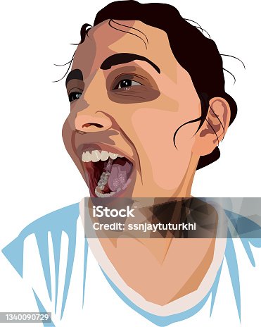 istock The Female Girl Is Showing Her Mouth 1340090729