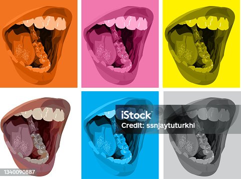 istock The Female Girl Is Showing Her Mouth 1340090887