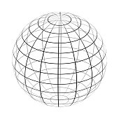 The frame of the earth is a simple black and white form. Vector.