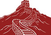 The Great Wall of China.(This editable vector file contains eps10,ai10, pdf and 300dpi jpeg formats.)