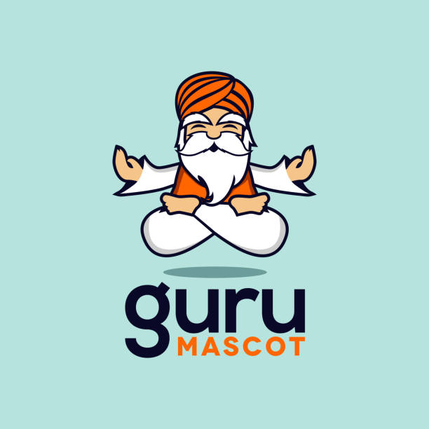 the guru isolated curu mascot clip art icon vector sage stock illustrations