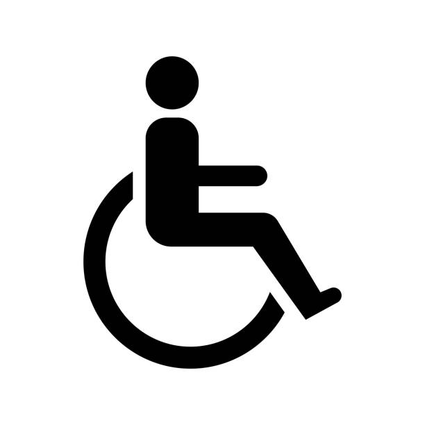 ilustrações de stock, clip art, desenhos animados e ícones de the invalid icon - wheelchair street