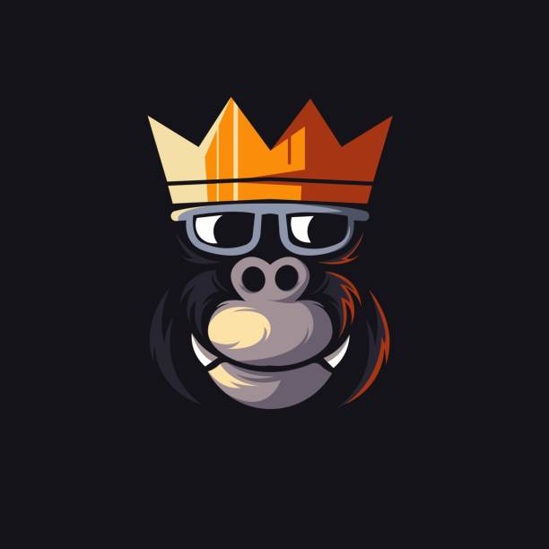 The king of king kong mascot The king of king kong mascot logo design vector with modern illustration concept style for badge, emblem and t shirt printing. King kong illustration for sport and e-sport team. king kong monster stock illustrations