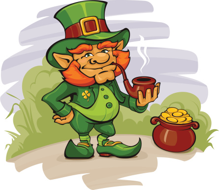 the-leprechaun-with-his-gold-vector-id165719797