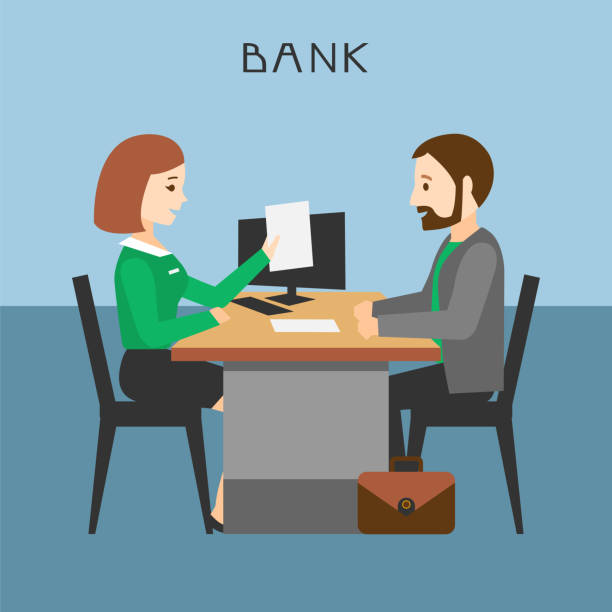 illustrations, cliparts, dessins animés et icônes de le traitement de prêt. - banquier