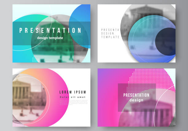 The minimalistic abstract vector illustration of the editable layout of the presentation slides design business templates. Creative modern bright background with colorful circles and round shapes. The minimalistic abstract vector illustration of the editable layout of the presentation slides design business templates. Creative modern bright background with colorful circles and round shapes pattern photos stock illustrations