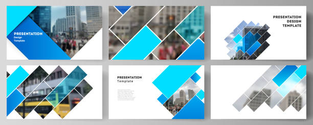 The minimalistic abstract vector illustration of the editable layout of the presentation slides design business templates. Abstract geometric pattern creative modern blue background with rectangles. The minimalistic abstract vector illustration of the editable layout of the presentation slides design business templates. Abstract geometric pattern creative modern blue background with rectangles advertisement photos stock illustrations