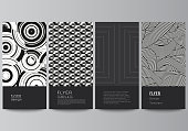 The minimalistic vector illustration of the editable layout of flyer, banner design templates. Trendy geometric abstract background in minimalistic flat style with dynamic composition