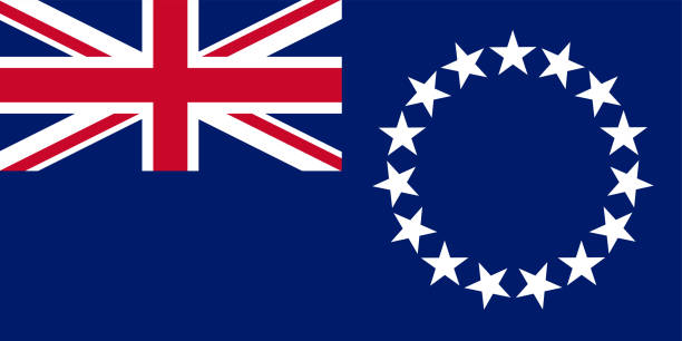 национальный флаг мира, острова кука - cook islands stock illustrations