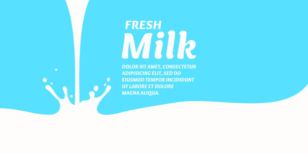 stockillustraties, clipart, cartoons en iconen met de oorspronkelijke affiche van het concept voor het adverteren van melk - melk