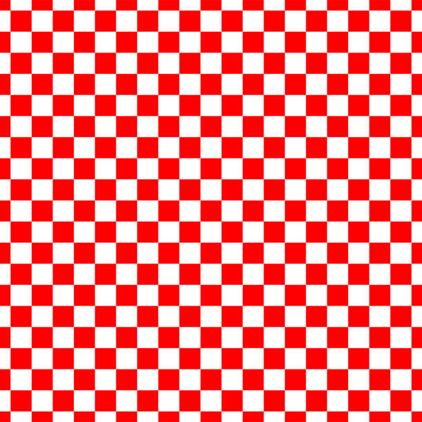 the seamless pattern of red and white checkered square. Vector illustration of the seamless pattern of red and white checkered square abstract background. checked pattern stock illustrations