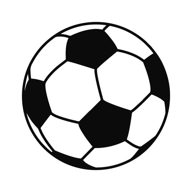 The soccer ball icon. A classic black and white ball with a pattern in the shape of pentagons. The soccer ball icon. A classic black and white ball with a pattern in the shape of pentagons. Vector illustration isolated on a white background for design and web. classic black white soccer ball clip art stock illustrations