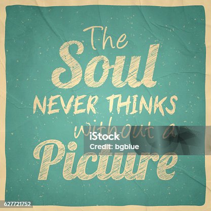 istock The soul never thinks without a picture - Vintage Background 627721752
