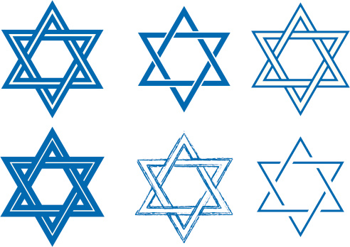 The Star of David, six detailed vector designs
