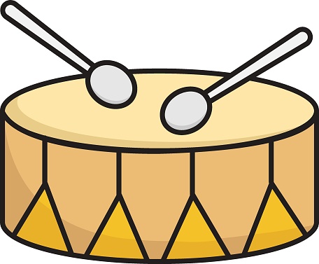 The Tar Daf Vector color Icon Design, Arab culture and traditions Symbol on white background, Islamic and Muslim practices Sign, frame drum with sticks Concept,