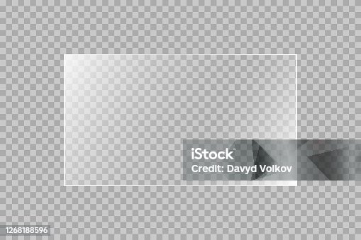 istock The texture of rectangle glass plate, mirror, windows. Light effect for a picture or a mirror. Beautiful realistic reflection stock vector. 1268188596