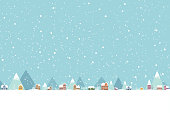 istock The town in the snow falling place flat color 001 1059142232