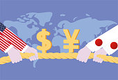 istock The United States and Japan tug-of-war, economic and trade competition 1394629000