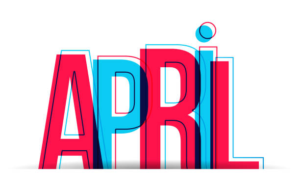 ilustrações, clipart, desenhos animados e ícones de a palavra abril isolada em um fundo branco - abril