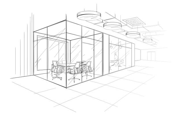 The Workplace Illustration. The Workplace Illustration. architecture drawings stock illustrations