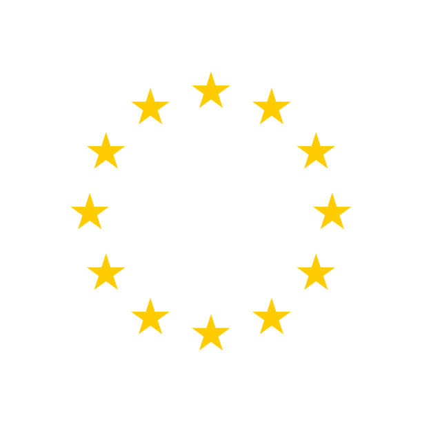 The wreath of stars of EU. The wreath of stars of EU isolated on white background. Vector EPS10 star shape stock illustrations