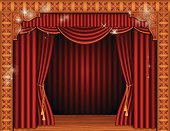 Theatre Stage With Curtains.