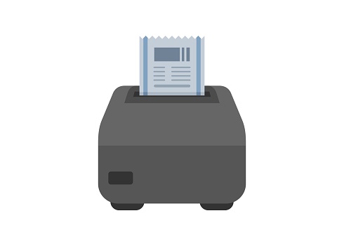 Thermal printer. Simple flat illustration.