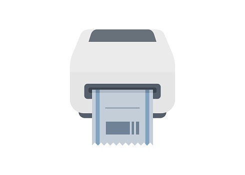 Thermal printer unit. Simple flat illustration.