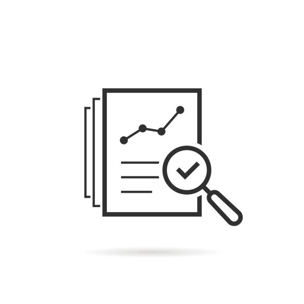 ilustrações de stock, clip art, desenhos animados e ícones de thin line assess icon like review audit risk - fragilidade