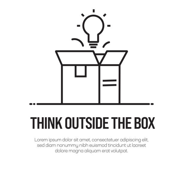 Think Outside The Box Vector Line Icon - Simple Thin Line Icon, Premium Quality Design Element Think Outside The Box Vector Line Icon - Simple Thin Line Icon, Premium Quality Design Element outside the box stock illustrations