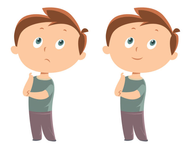 thinking child Vector thinking child questioning face stock illustrations