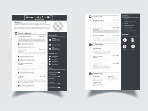 This is a Elegant, Clean Resume/CV This is an Elegant, Clean, Creative, Modern & High-Class Clean Resume/CV. This template download contains a 300 dpi print-ready CMYK Ai files. Size A4. Bleed (0.25inx0.25in). CMYK 300DPI Color Design. Files & Features Size A4 Bleed (0.25inx0.25in) EPS Files CMYK, 300 DPI Fully Print Ready 100% Editable & Customizable 100% Vector & Resizable Elements Bleeds, Guides.
free font use. font name nexa resume templates stock illustrations
