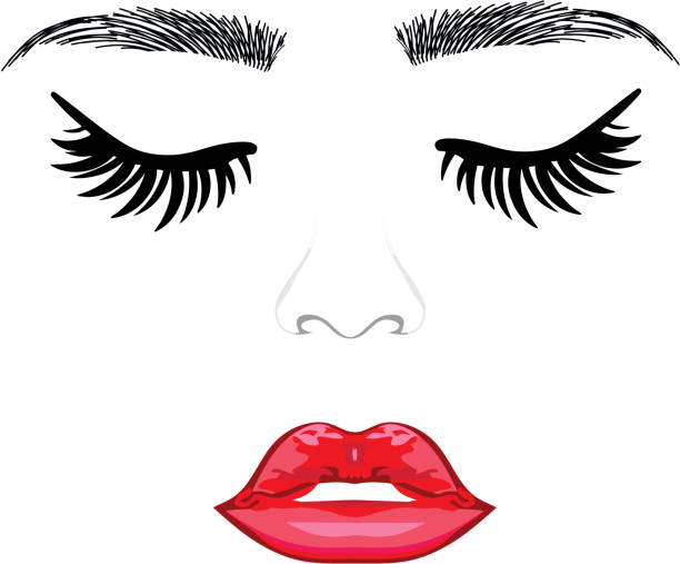 Threading salon, Eyelash Extensions, Eyes, Eyebrows vector art illustration