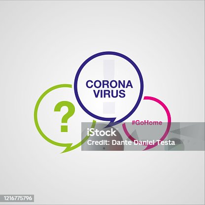 istock Three balloons representing conversations about coronavirus with message to go home 1216775796