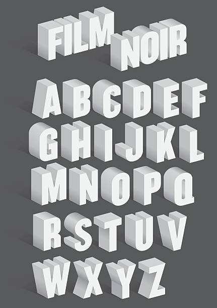 Three Dimensional Retro Vector Alphabet vector art illustration