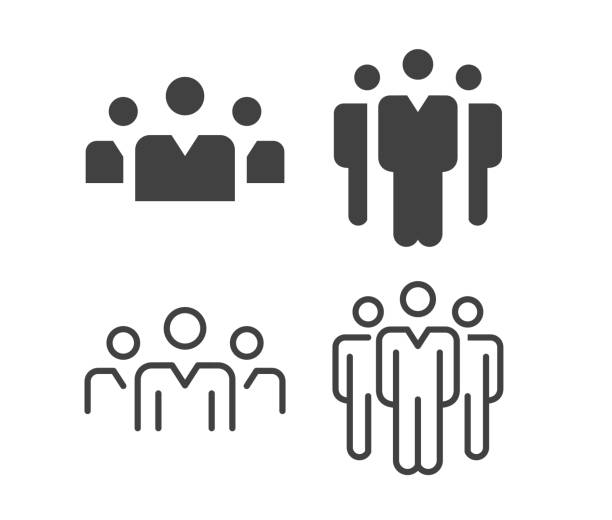 drei personen - illustration icons - drei personen stock-grafiken, -clipart, -cartoons und -symbole