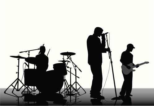 Three Piece Band Vector Silhouette