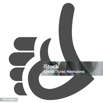 istock Thumb with heart solid icon, healthy lifestyle concept, life without drug sign on white background, excellent health icon in glyph style for mobile concept, web design. Vector graphics. 1285386851