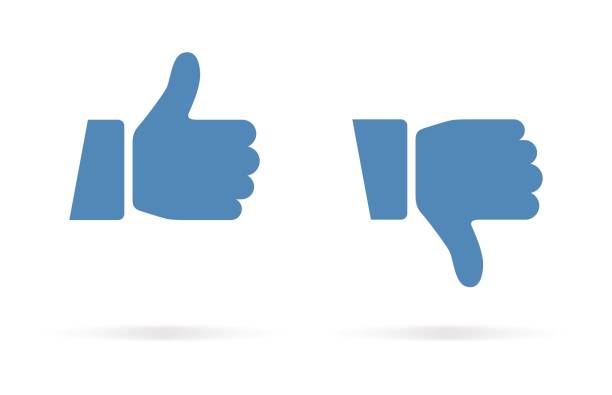 Thumbs Up and Thumbs Down Icon Thumbs Up and Thumbs Down Icon blue symbols stock illustrations