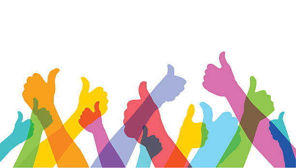 Thumbs up Colourful overlapping silhouettes of hands doing a thumbs up. EPS10 file best in RGB, CS5 and CS3 versions in zip thumbs up stock illustrations