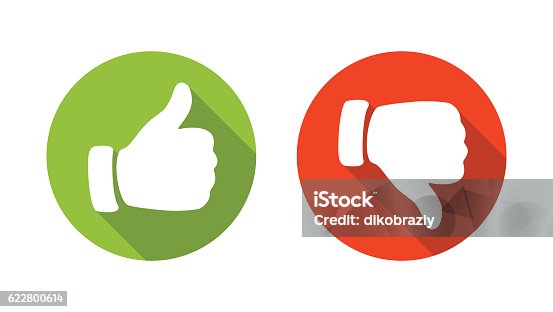 istock Thump Up and Thump Down Hands - vector illustration 622800614