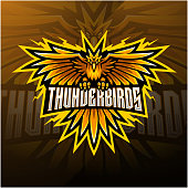 Illustration of Thunder bird esport mascot logo design