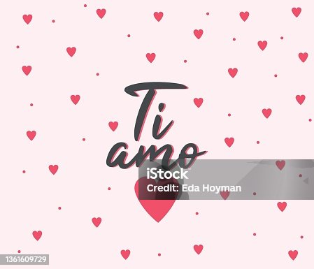 istock Ti Amo as banner in Italian. valentine's day background. I love you lettering. Valentines day design, wedding postcards, greeting cards, posters and prints. 1361609729