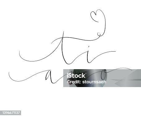 istock Ti amo - I love you in Italian handwritten lettering vector illustration 1396671137