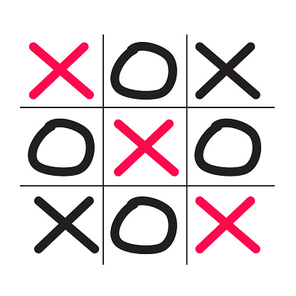Tic Tac Toe Game Icon On White Background Flat Style Tictactoe Game