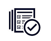 istock Tick check mark icon with document list with tick check marks with 1288288160