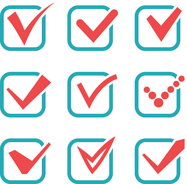 tick check marks icons - check mark stock illustrations