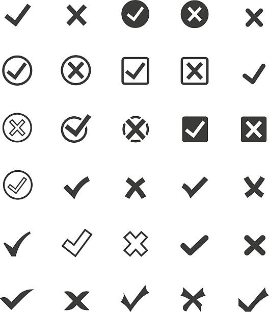 tick mark icon set - check mark stock illustrations