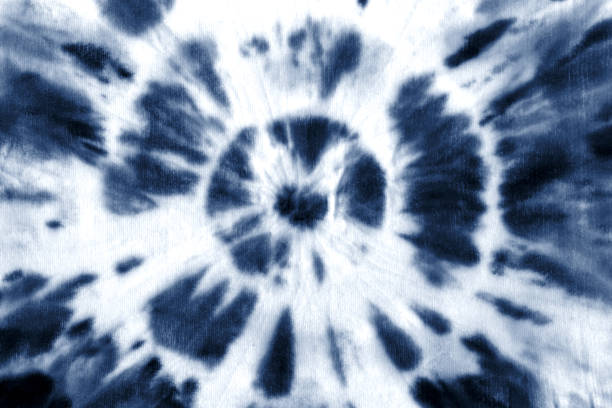 Tie dye circle shibori indigo blue navy white abstract background vector art illustration